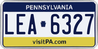 PA license plate LEA6327
