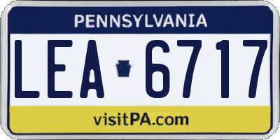 PA license plate LEA6717