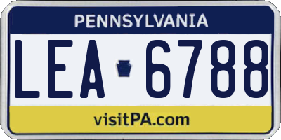 PA license plate LEA6788