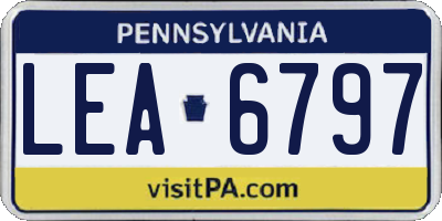 PA license plate LEA6797
