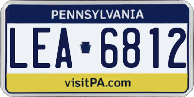 PA license plate LEA6812