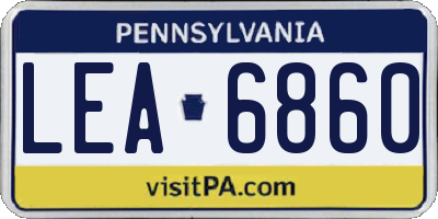 PA license plate LEA6860