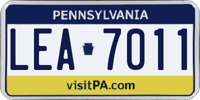PA license plate LEA7011