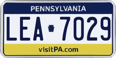 PA license plate LEA7029