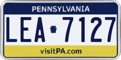 PA license plate LEA7127