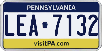 PA license plate LEA7132