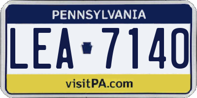 PA license plate LEA7140