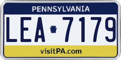 PA license plate LEA7179