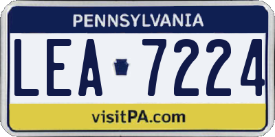 PA license plate LEA7224