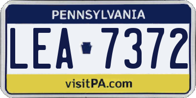 PA license plate LEA7372