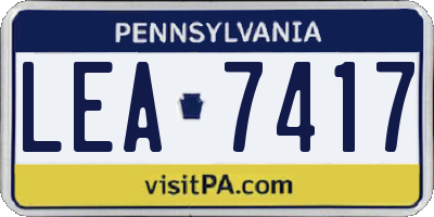 PA license plate LEA7417