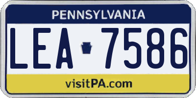 PA license plate LEA7586