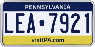 PA license plate LEA7921
