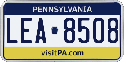 PA license plate LEA8508