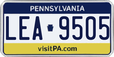 PA license plate LEA9505