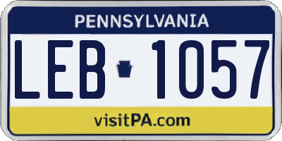 PA license plate LEB1057