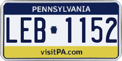 PA license plate LEB1152