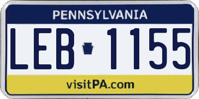 PA license plate LEB1155