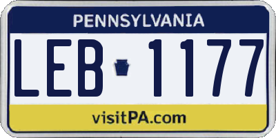PA license plate LEB1177