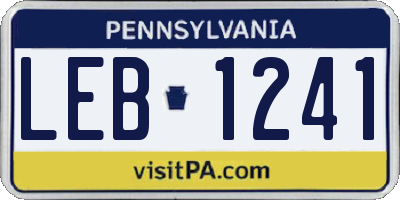 PA license plate LEB1241