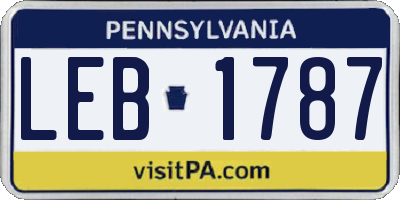 PA license plate LEB1787