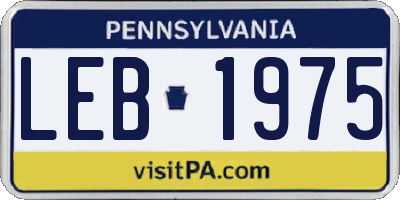 PA license plate LEB1975