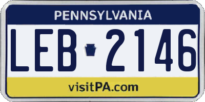 PA license plate LEB2146