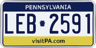 PA license plate LEB2591