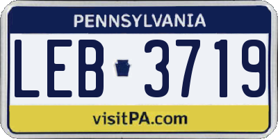 PA license plate LEB3719