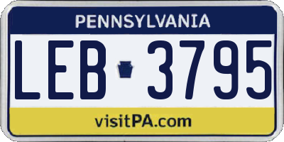 PA license plate LEB3795