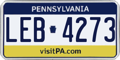 PA license plate LEB4273