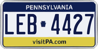 PA license plate LEB4427