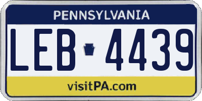PA license plate LEB4439