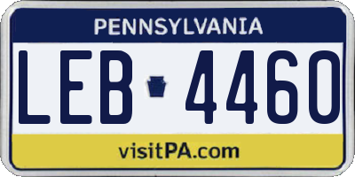 PA license plate LEB4460