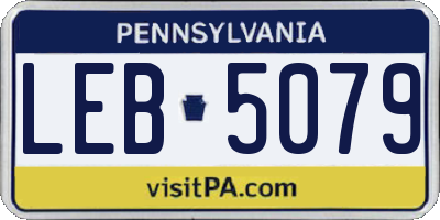 PA license plate LEB5079