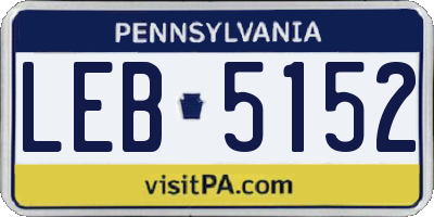PA license plate LEB5152