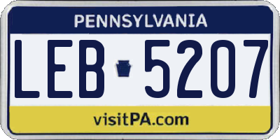 PA license plate LEB5207