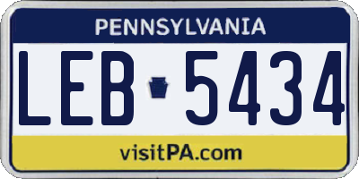 PA license plate LEB5434