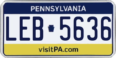 PA license plate LEB5636