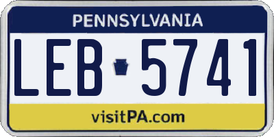 PA license plate LEB5741