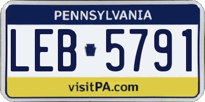 PA license plate LEB5791