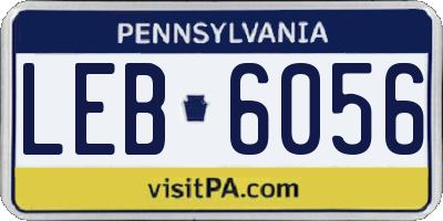 PA license plate LEB6056