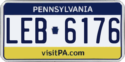 PA license plate LEB6176