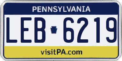 PA license plate LEB6219