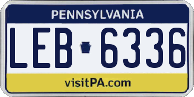 PA license plate LEB6336