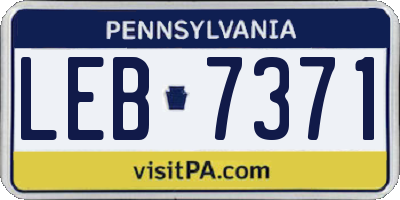 PA license plate LEB7371