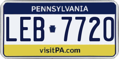 PA license plate LEB7720