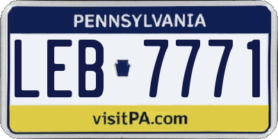 PA license plate LEB7771