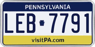 PA license plate LEB7791