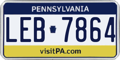PA license plate LEB7864